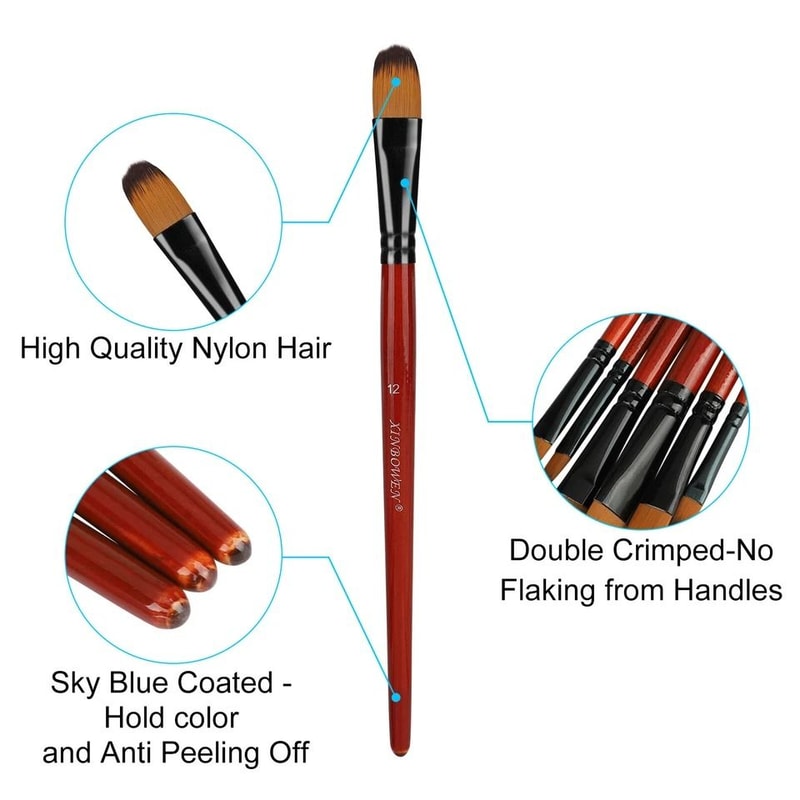 Paint Brushes Set Art Supplies For Acrylic And Oil Painting Detailed Watercolor Brushes Taklon Brus 4