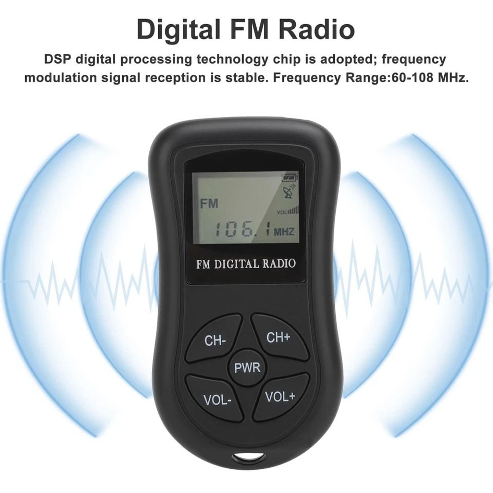 Portable Pocket Digital FM Radio LCD Stereo Receiver With Neck Strap Earphone For Personal Listenin 3