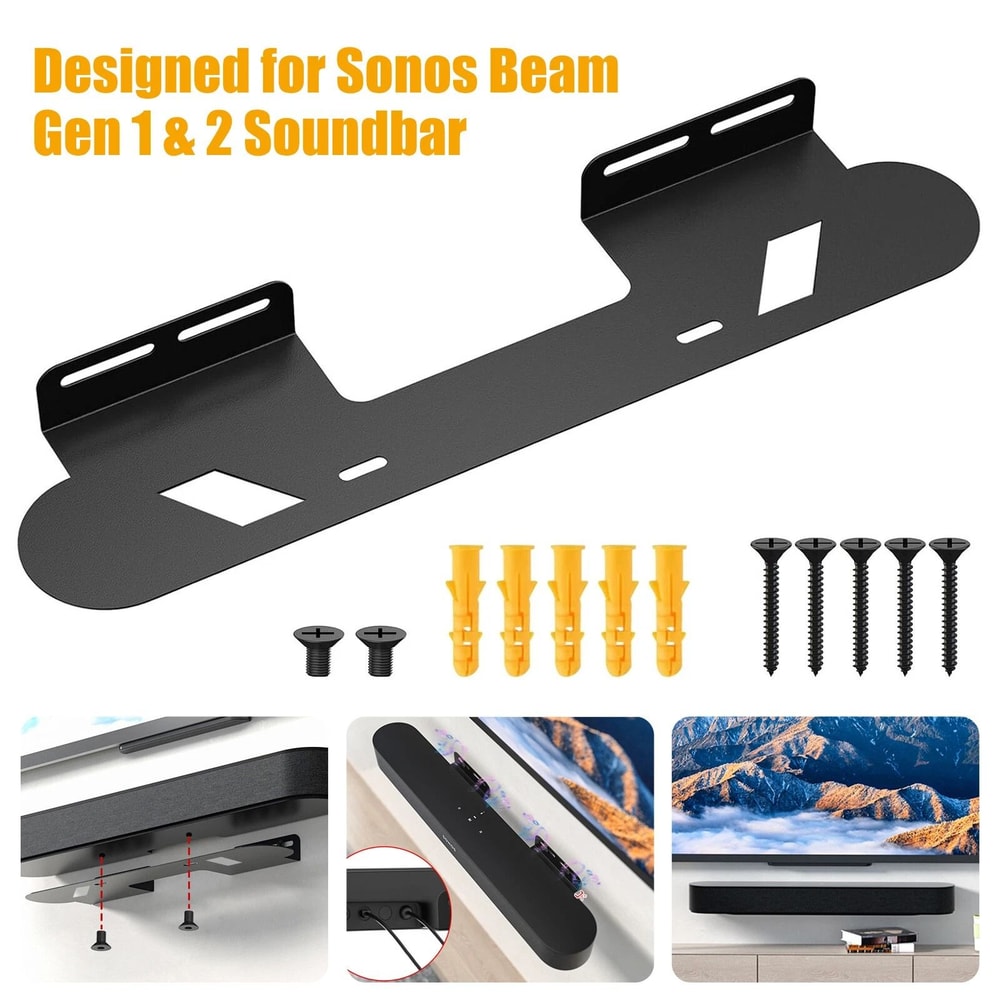 Soundbar Wall Mount For Sonos Beam Secure Steel Mounting Bracket Easy Installation Above Or Below T 1
