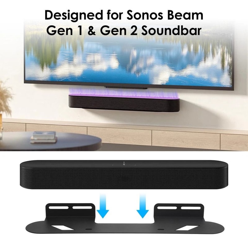 Soundbar Wall Mount For Sonos Beam Secure Steel Mounting Bracket Easy Installation Above Or Below T 6