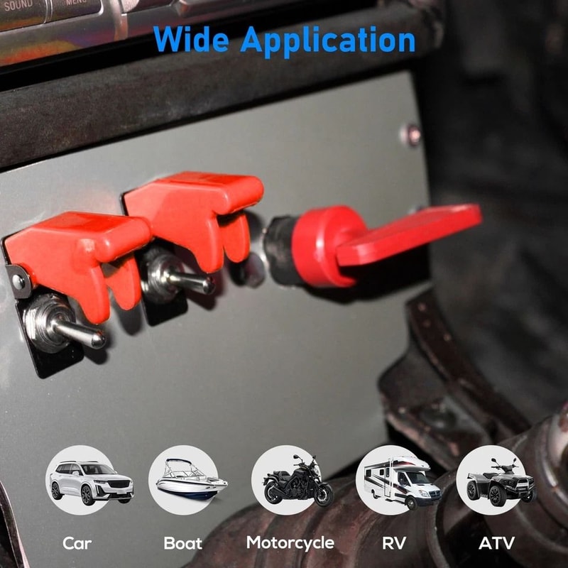 Toggle Switches With Red Safety Covers Heavy Duty For Automotive Marine Industrial Use 1
