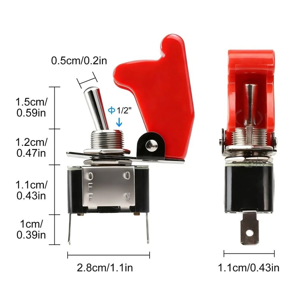 Toggle Switches With Red Safety Covers Heavy Duty For Automotive Marine Industrial Use 5