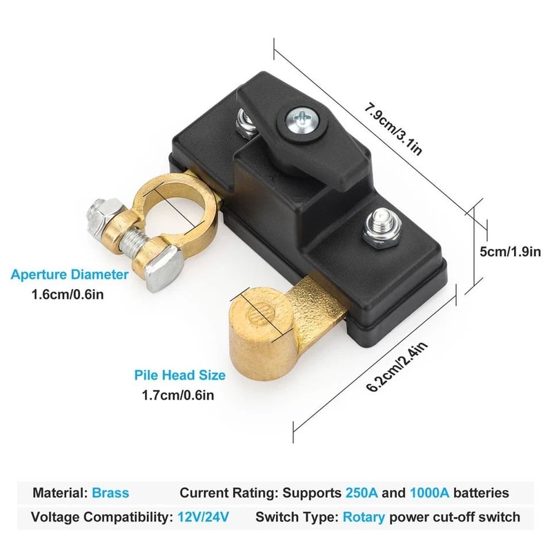 Battery Disconnect Switch Power Cut Off For Car RV Boat Trucks 7