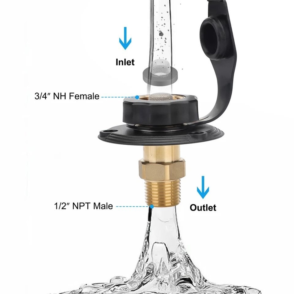 Durable RV City Water Inlet Kit With Hose Elbow Check Valve For Trailer Camper Marine Use Brass A 4