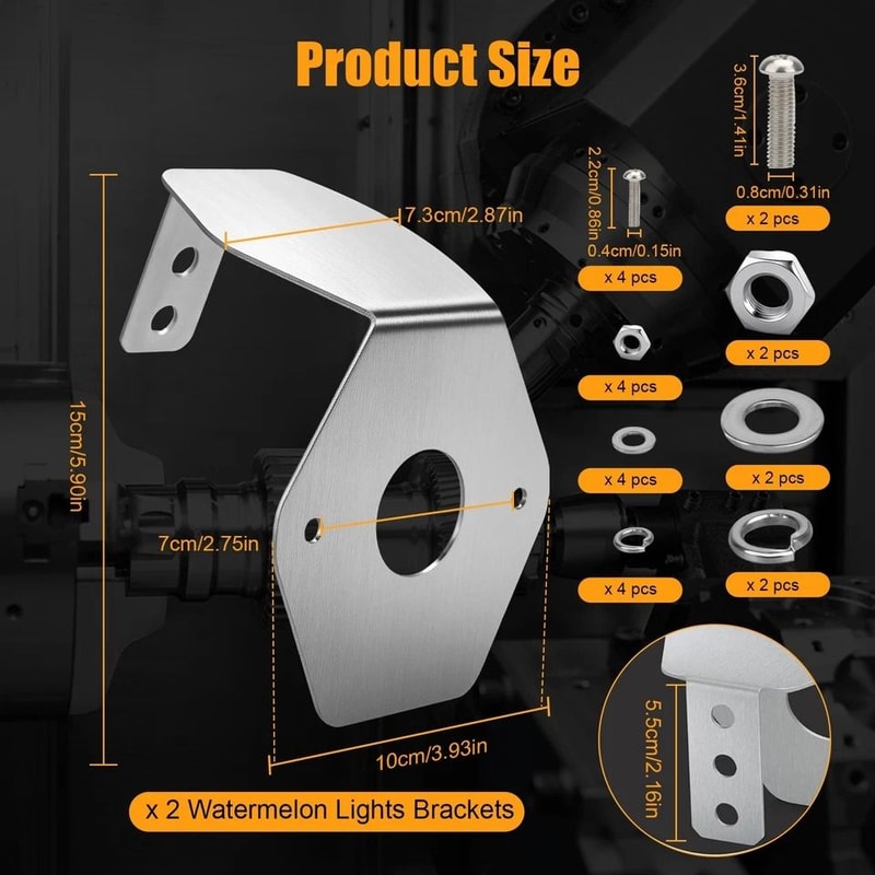 Stainless Steel Watermelon Light Bracket Set Turn Signal Mount Holder For Frame Adjustable Brackets 7