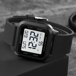 waterproof men's sports watch, multifunctional digital led wristwatch, water-resistant, chronograph, alarm