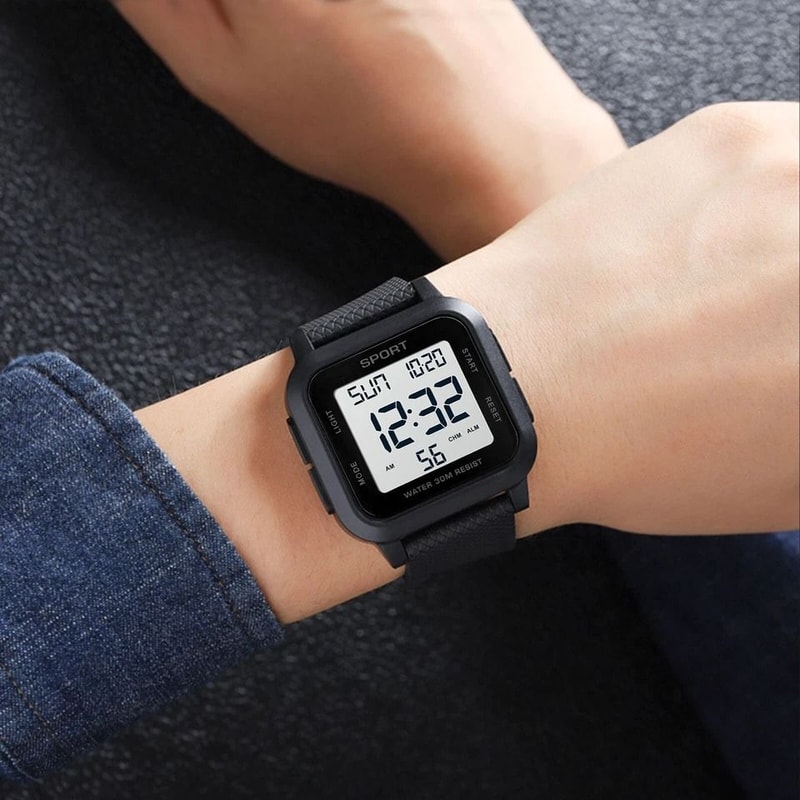 Waterproof Mens Sports Watch Multifunctional Digital LED Wristwatch 50M WaterResistant Chronograph 3