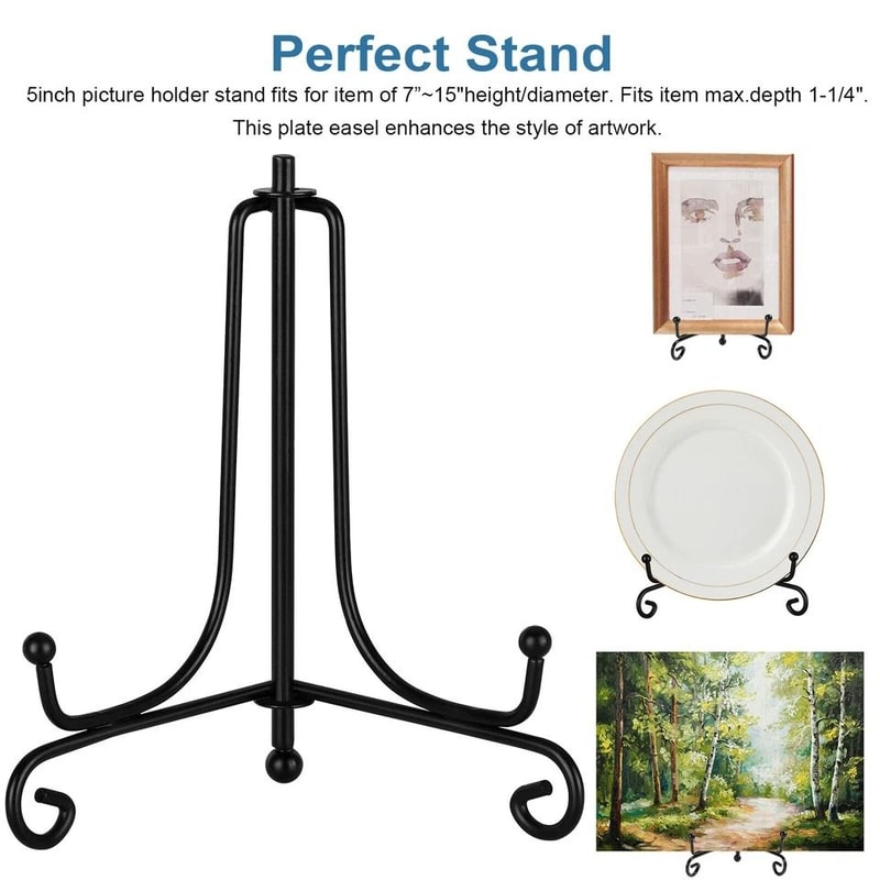 Wrought Iron Plate Holders Classic Display Stand For Photos Frames Wedding Card Racks Adjustable Pi 2