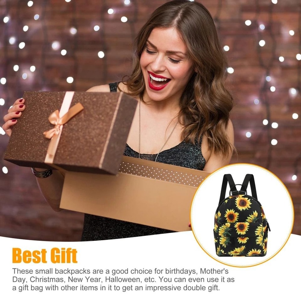 Sunflower Backpack Women Waterproof Mini Purse Shoulder Rucksack Travel Bag Cute And Durable Perfec 3