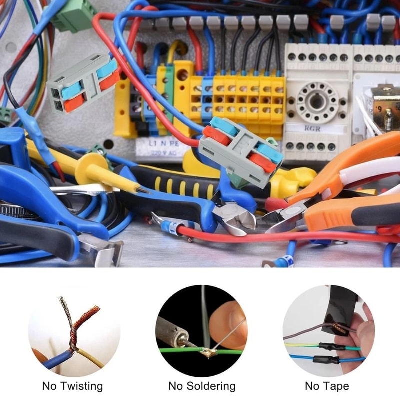 QuickConnect Wire Connectors Kit PushIn Lever Terminal Blocks 2412 AWG Reusable CorrosionResistant 4