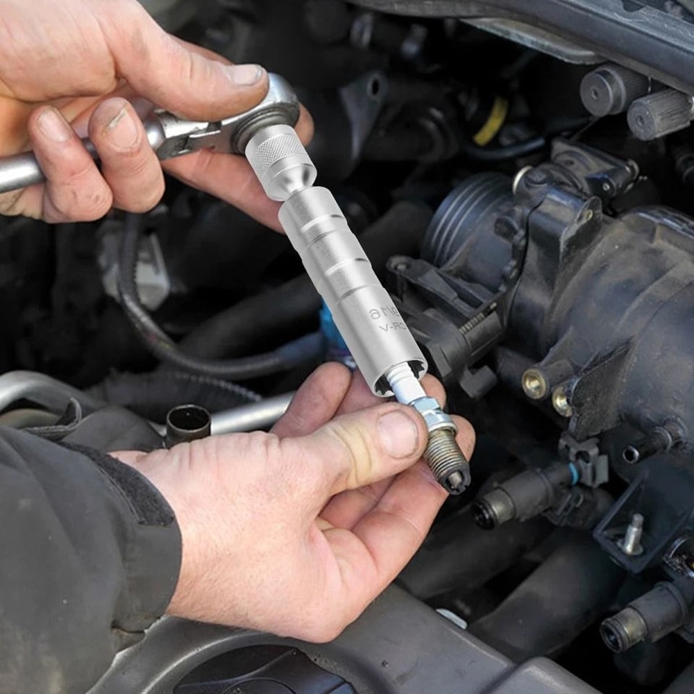 Spark Plug Socket Set Drive Point Swivel Magnetic Removal Tool 0