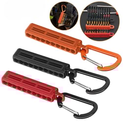 drill bit storage rail , hex screwdriver bit organizer holder with carabiner, portable tool bit organizer