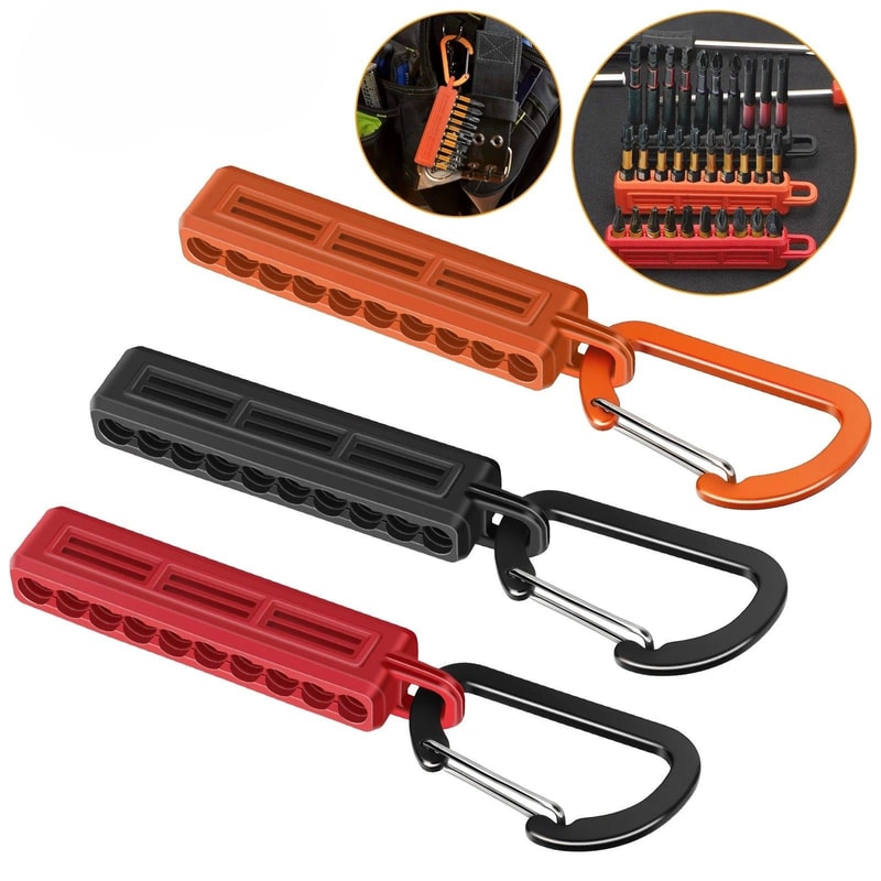 Drill Bit Storage Rail Hex Screwdriver Bit Organizer Holder With Carabiner Portable Tool Bit Organ 0