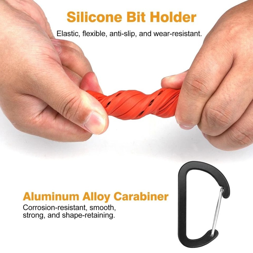 Drill Bit Storage Rail Hex Screwdriver Bit Organizer Holder With Carabiner Portable Tool Bit Organ 4