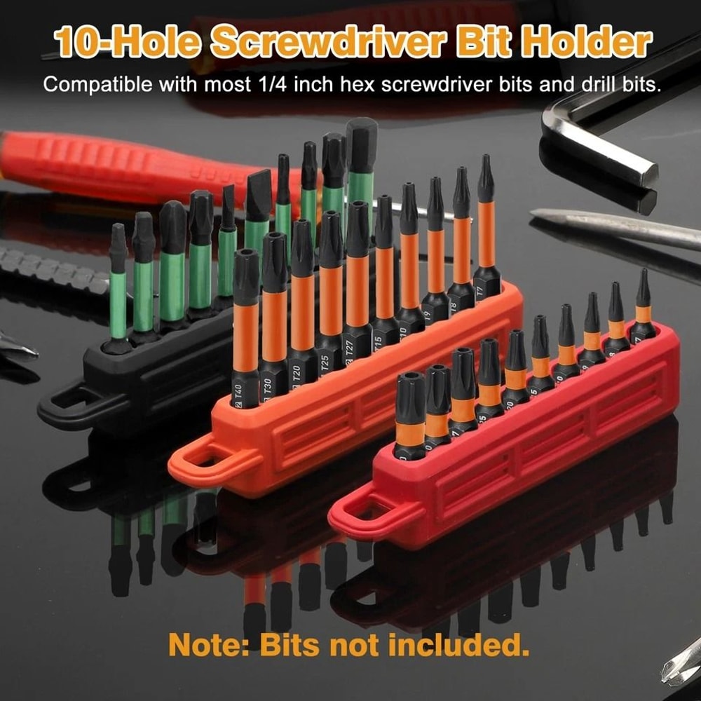 Drill Bit Storage Rail Hex Screwdriver Bit Organizer Holder With Carabiner Portable Tool Bit Organ 6
