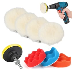 wool and sponge drill polishing buffing pad set, polishing buffing pad with hook and loop backing pad