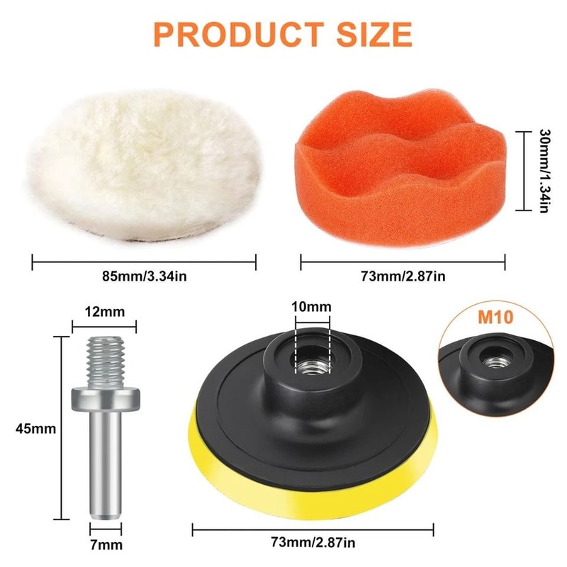 Wool And Sponge Drill Polishing Buffing Pad Set Polishing Buffing Pad With Hook And Loop Backing Pa 6