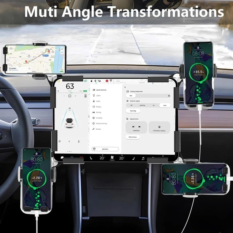 Tesla Screen Car Phone Mount Adjustable Clip Holder For Cybertruck Hands Free Display Fit 4