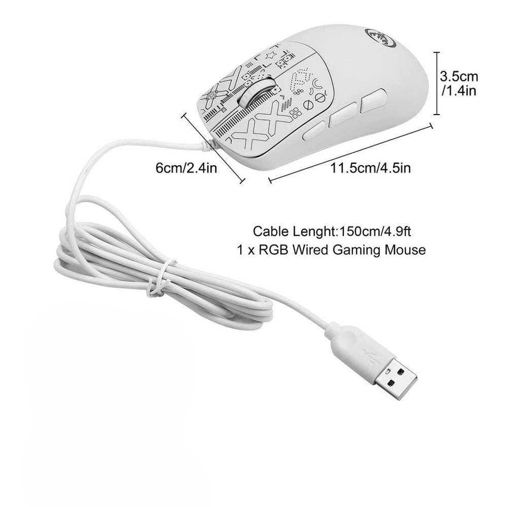 USB Wired Mice For PC Laptop RGB Gaming Mouse With Ergonomic Adjustable DPI And Buttons 9