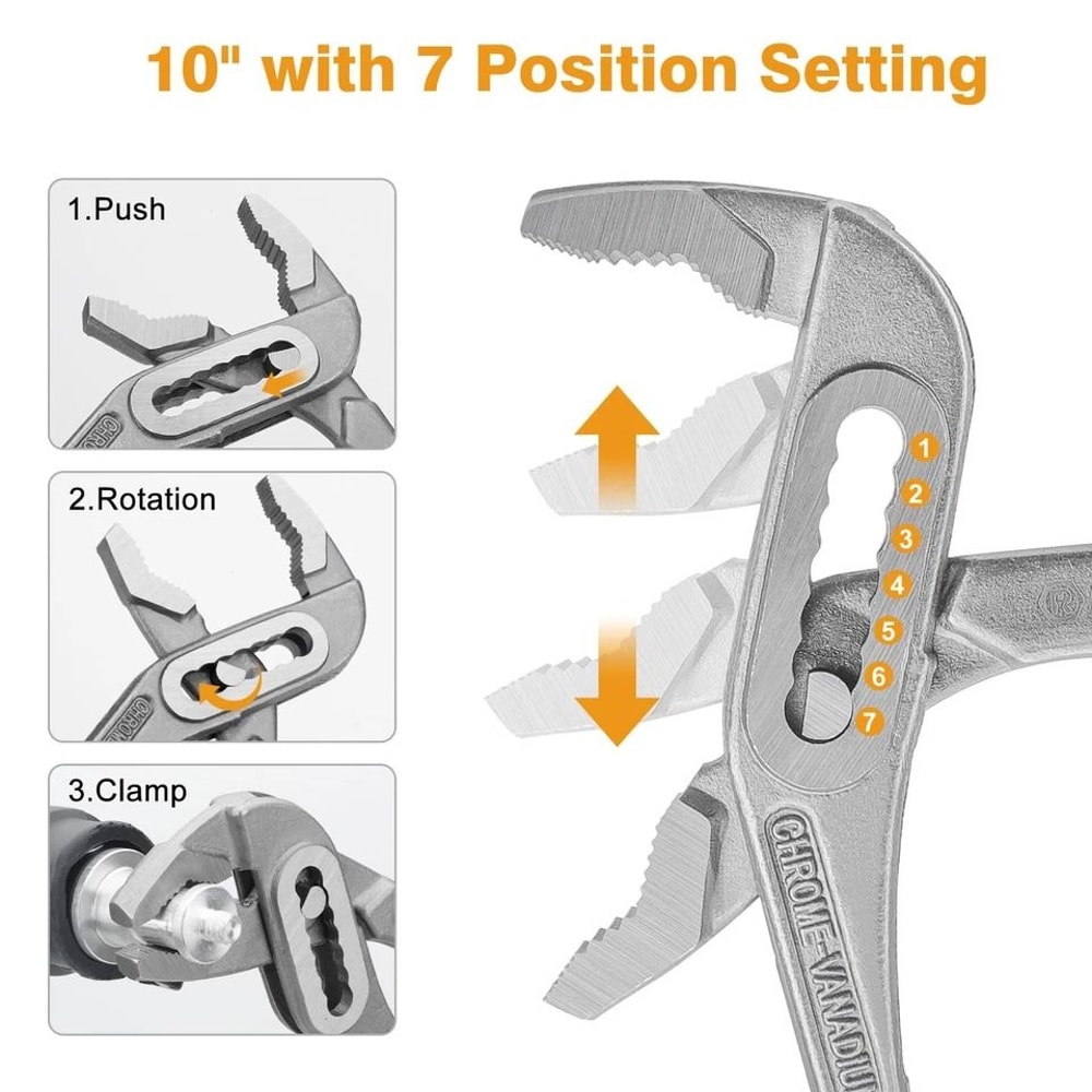 HeavyDuty Set Adjustable Water Pump Pliers V Jaw Tongue Groove PliersProfessional Plumbing Tools 3