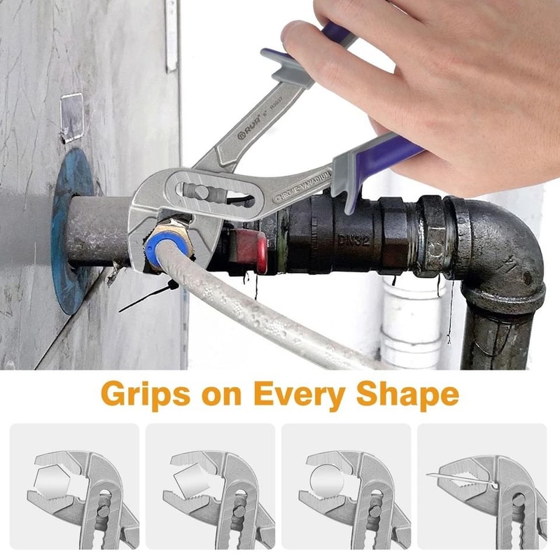 HeavyDuty Set Adjustable Water Pump Pliers V Jaw Tongue Groove PliersProfessional Plumbing Tools 5