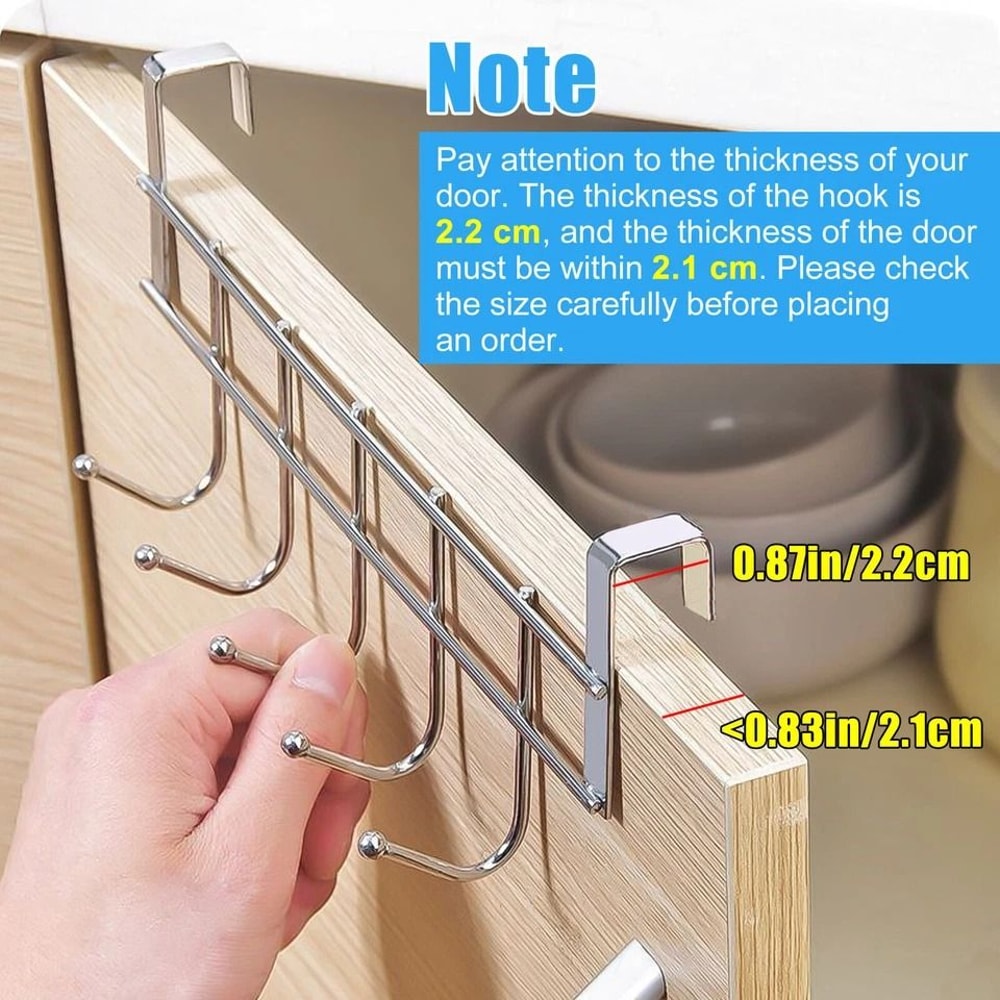 Metal Organizer Over The Door Hooks Rack Hanger Bathroom Perfect For Clothes Hats Bags Home Organiz 4