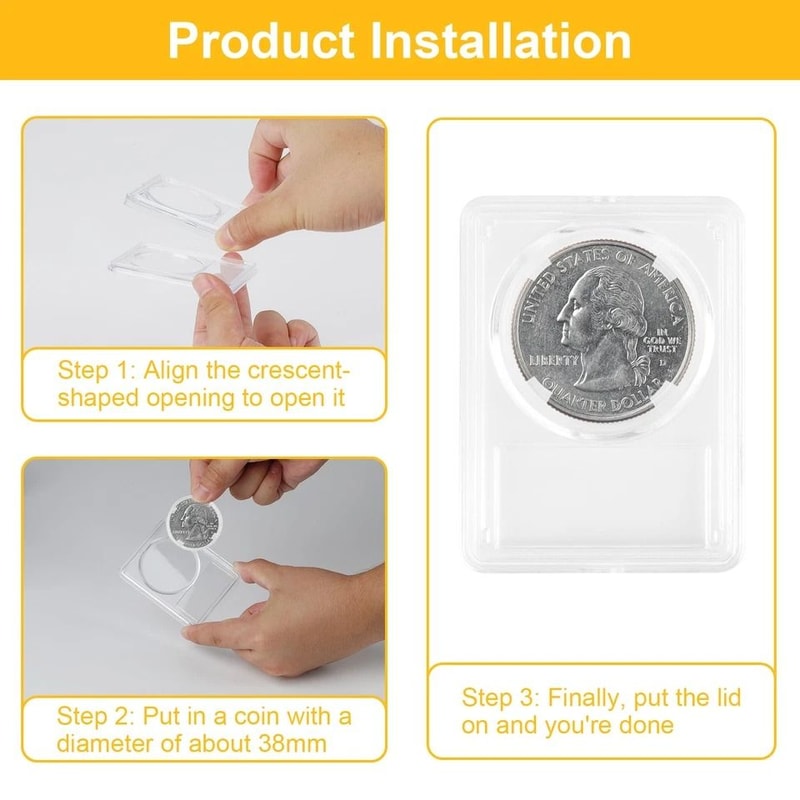 Coin Slab Display Holder Storage Box For Morgan Peace Ike Silver Dollar Clear Acrylic Protection 4