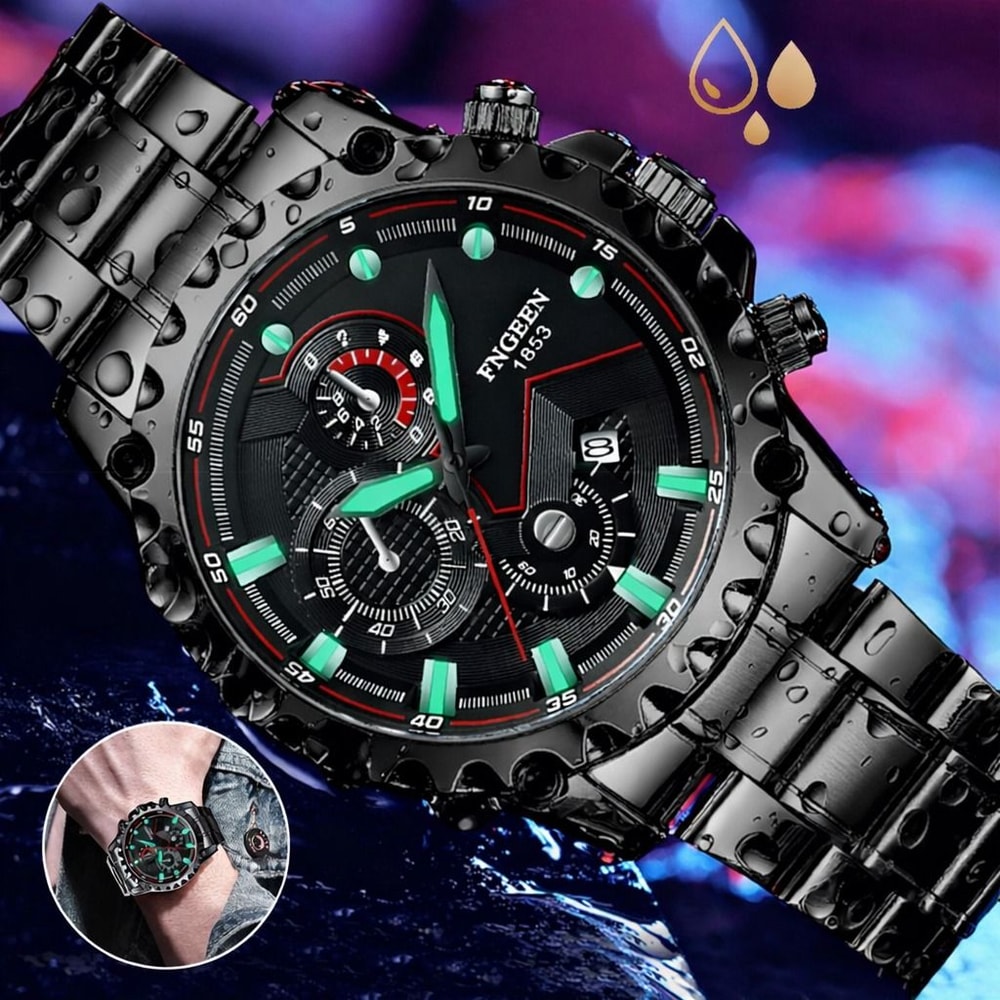 Luminous Luxury Wristwatch Waterproof Mens Watch Classic Stainless Steel Watch 4
