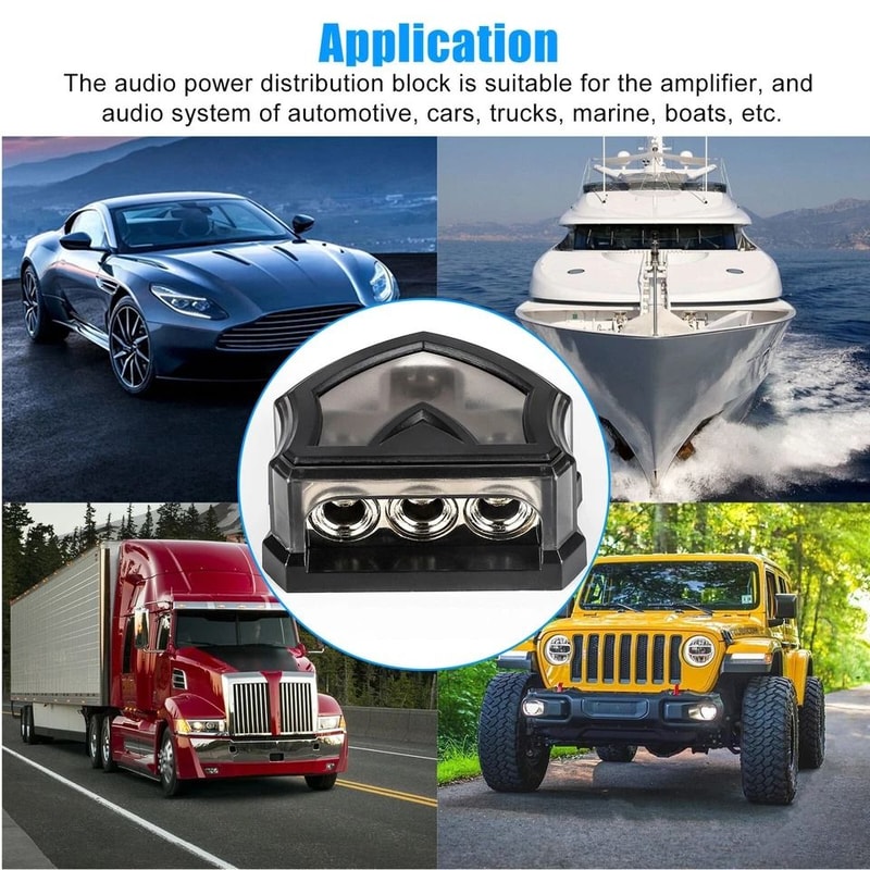 Power Ground Distribution Block Way Gauge Input To Gauge Output For Car Audio And Amplifiers 3