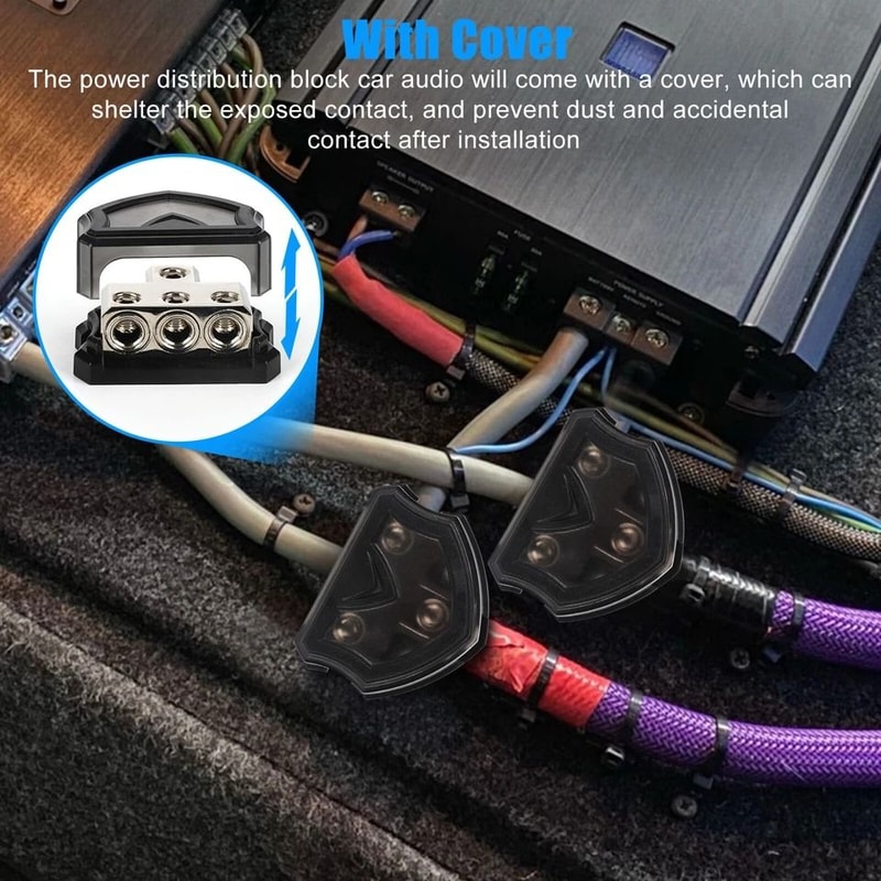 Power Ground Distribution Block Way Gauge Input To Gauge Output For Car Audio And Amplifiers 4