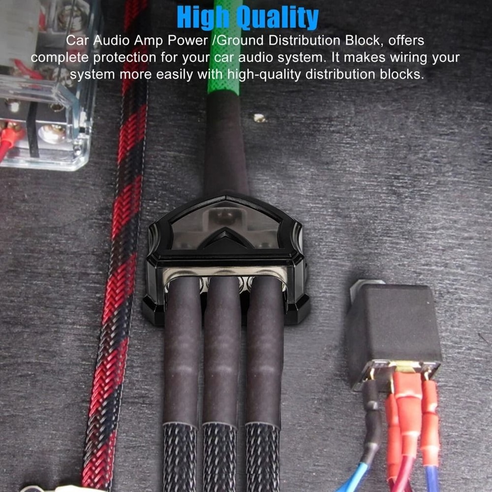 Power Ground Distribution Block Way Gauge Input To Gauge Output For Car Audio And Amplifiers 6