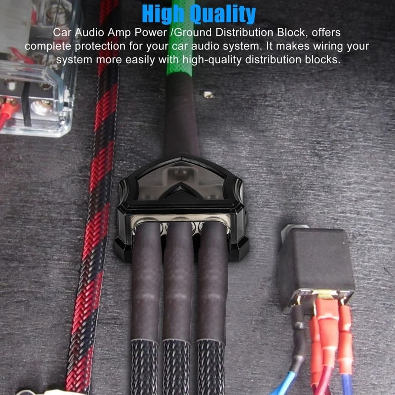 Power Ground Distribution Block Way Gauge Input To Gauge Output For Car Audio And Amplifiers 6