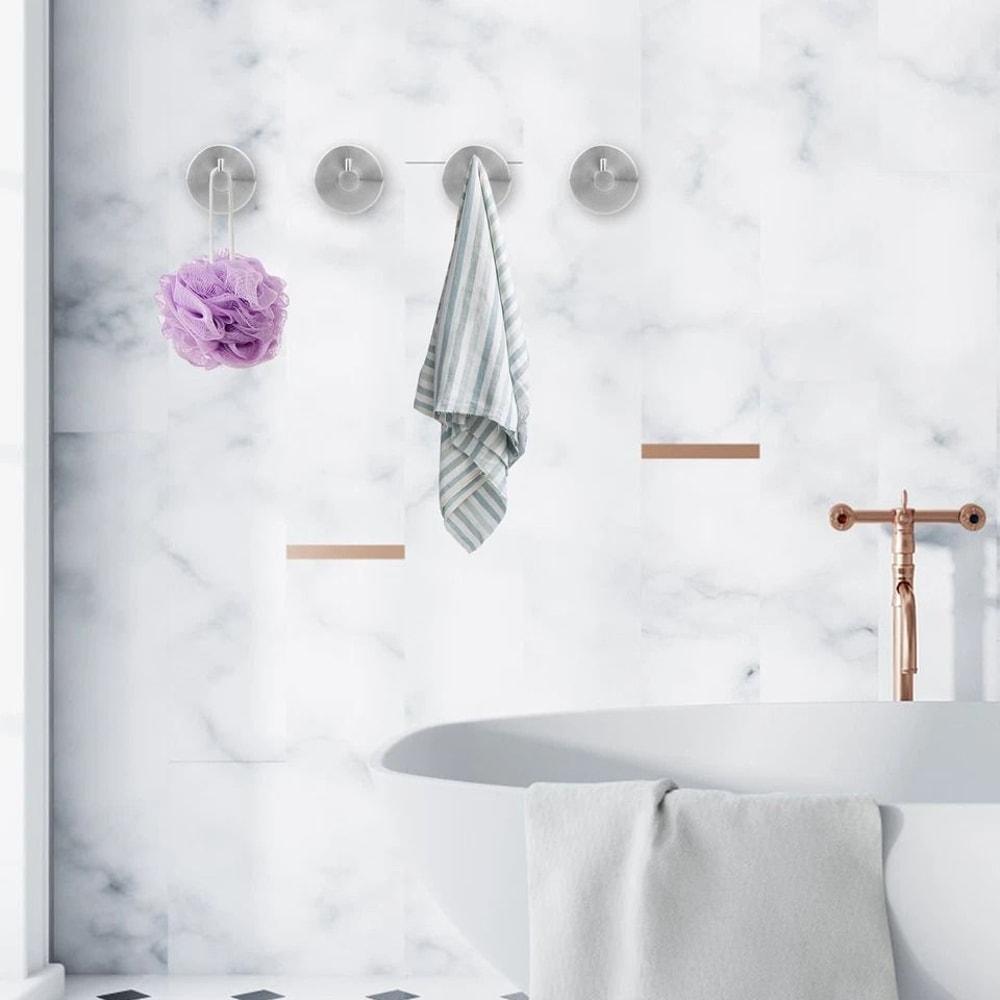 Suction Cup Hooks Heavy Duty Stainless Steel Wall Hanger No Drilling Strong Hold For Bathroom Kitch 4