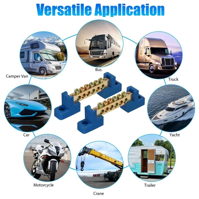 Battery Bus Bar Power Distribution Terminal Block Screw For MarineCar Reliable Brass Connectors Dur 3