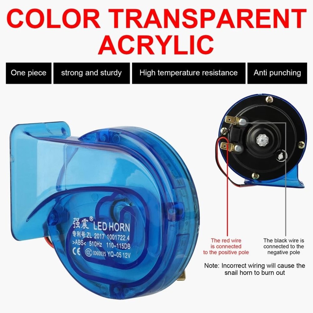 Super Loud RGB Train Horn For Motorcycle Car Truck SUV Boat Universal Fit 5