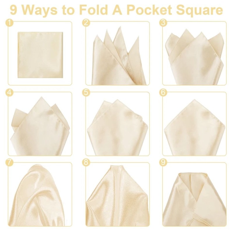 Classic Hankie Lot Men Pocket Square Handkerchiefs Satin Perfect For Wedding Business Meetings And 2