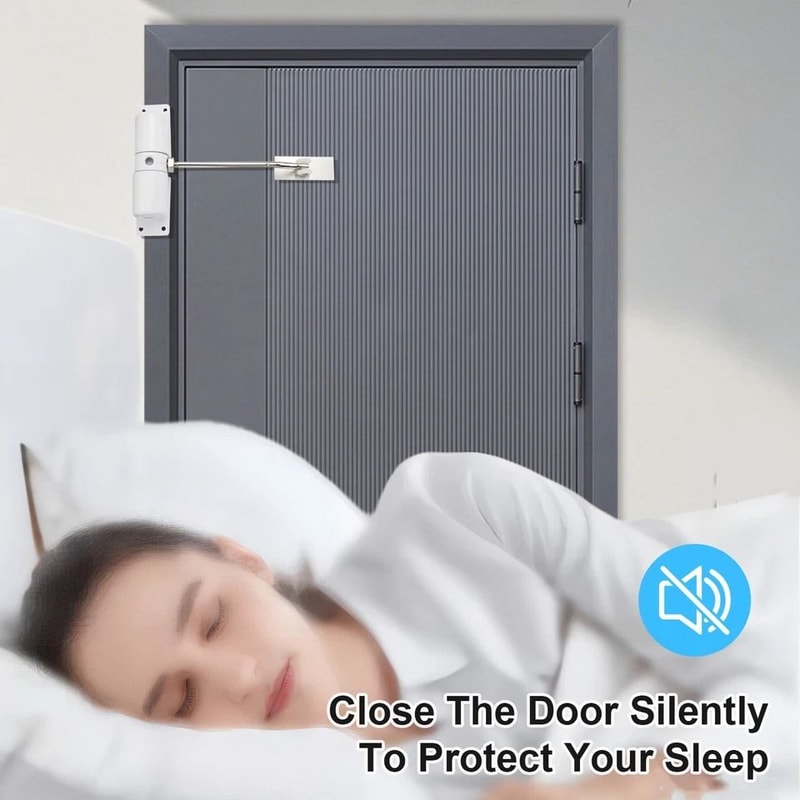 Aluminum Automatic Door Closer Silent Adjustable Spring Tension Ideal For Wooden Metal Composite D