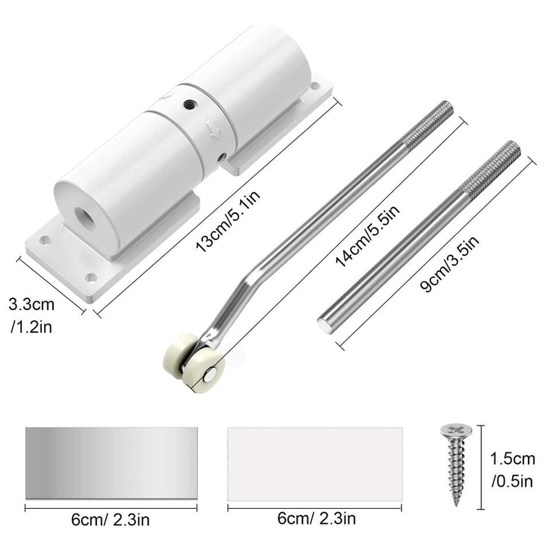 Aluminum Automatic Door Closer Silent Adjustable Spring Tension Ideal For Wooden Metal Composite D