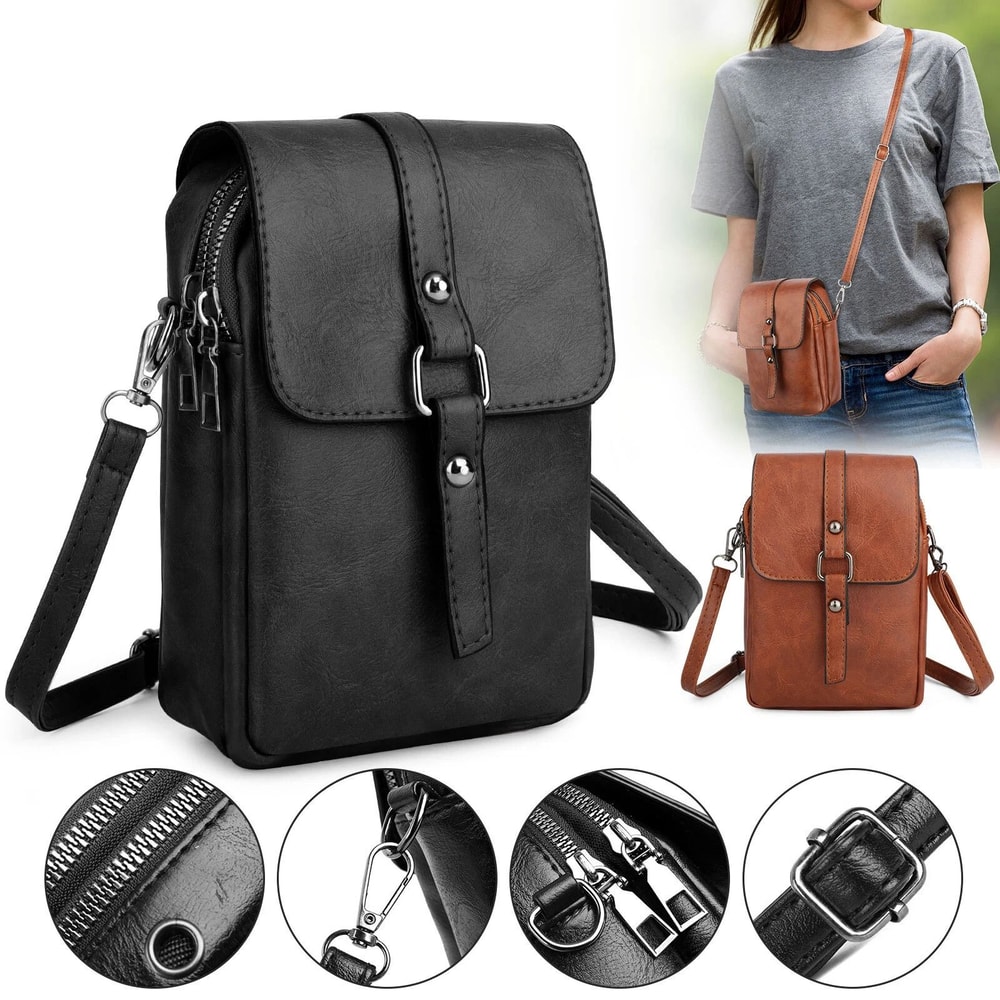 Small Vintage Crossbody Messenger Bag Handbag Wallet With Adjustable Shoulder Strap Phone Cash Pur 2