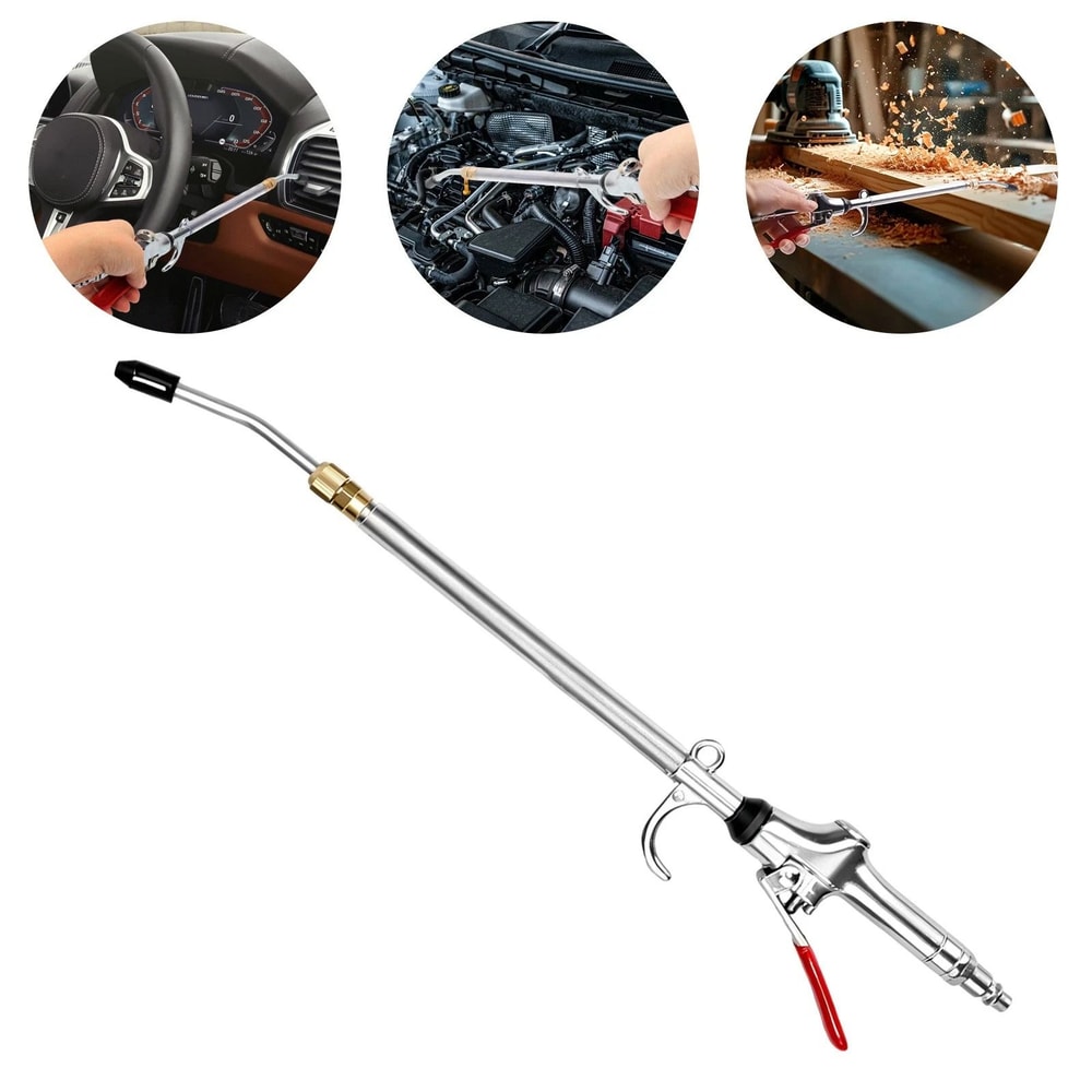 Extendable Heavy Duty Air Blow Gun Nozzle High Flow Dust Removal Tool Male Quick Plug 0