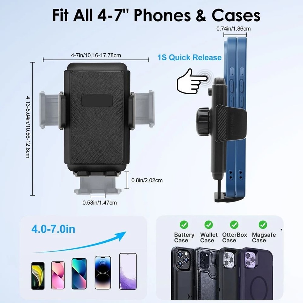 Adjustable Car Phone Mount CD Slot Or Air Vent Holder For IPhone Samsung Galaxy Phones Thick Case 2