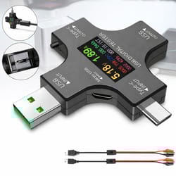 usb type-c multimeter tester, digital voltage, current & power meter for capacity & charging monitoring on usb & type-c