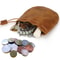 Vintage Leather Coin Purse Drawstring Bag Small Money Case Unisex Leather Wallet Pouch For Travel 4