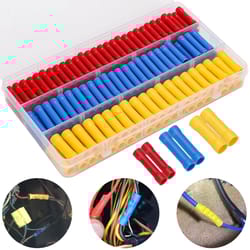 electrical straight butt wire terminal kit, crimp insulated copper connectors for awg, cold press wiring