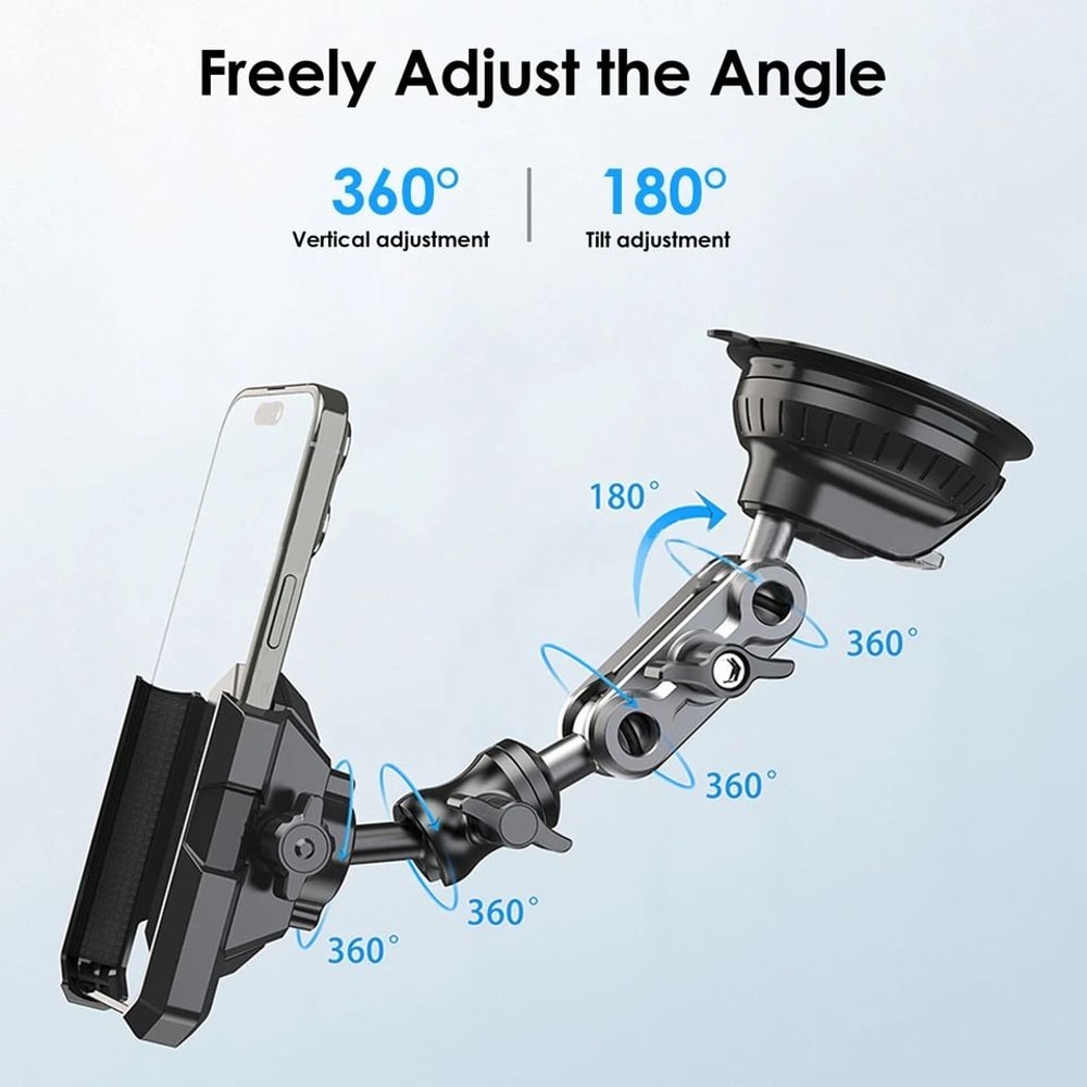 Universal Car Phone Holder Strong Suction Windshield Mount Adjustable For IPhone Samsung Android Ph 3