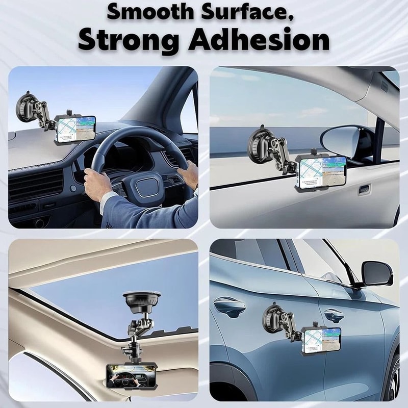 Universal Car Phone Holder Strong Suction Windshield Mount Adjustable For IPhone Samsung Android Ph 5