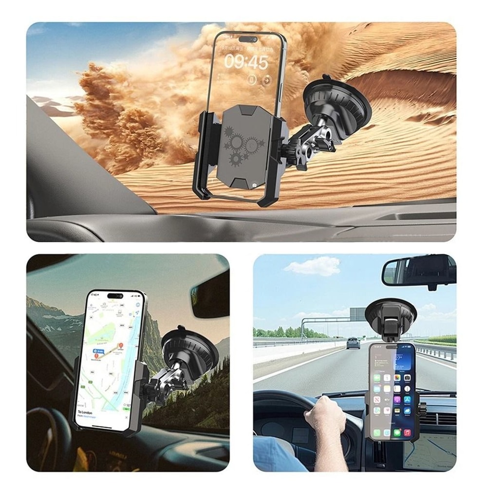 Universal Car Phone Holder Strong Suction Windshield Mount Adjustable For IPhone Samsung Android Ph 6