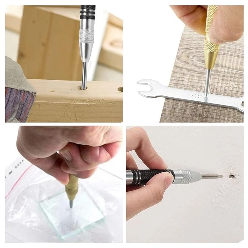 Automatic Center Punch Spring Loaded Drilling Tool For Wood Metal Plastic High Precision 2