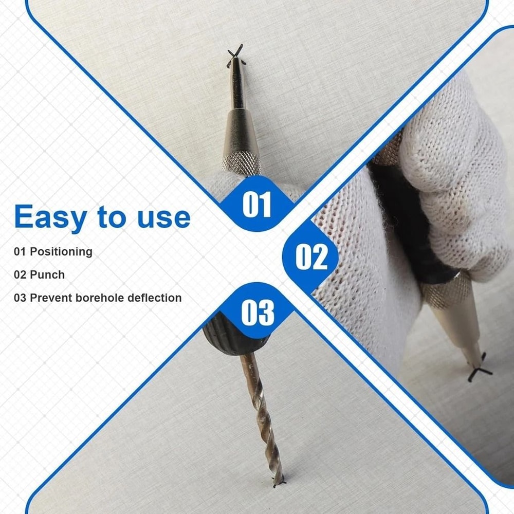 Automatic Center Punch Spring Loaded Drilling Tool For Wood Metal Plastic High Precision 3