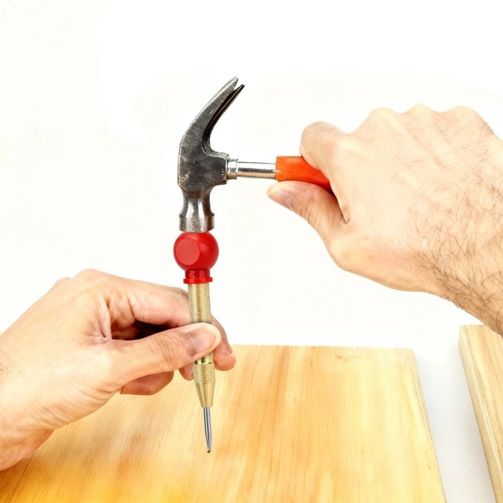 Automatic Center Punch Spring Loaded Drilling Tool For Wood Metal Plastic High Precision 4